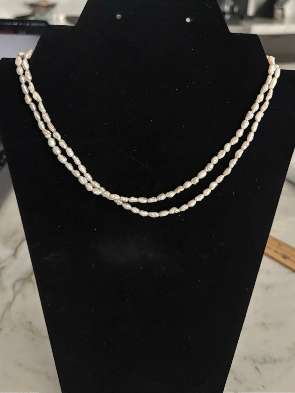 Vintage Double-strand Freshwater Rice Pearl Necklace - Picture 2 of 8